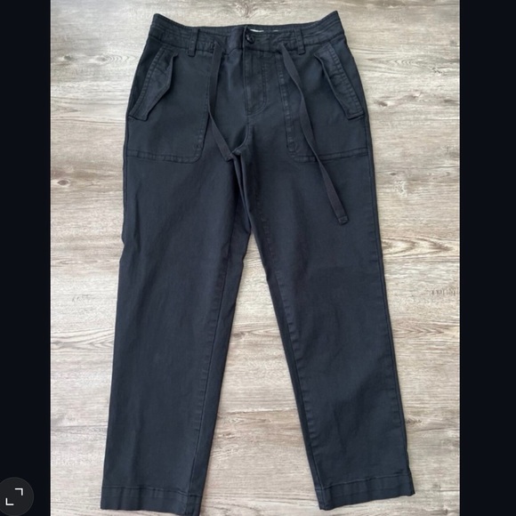 Vince Pants - Vince Utility Crop Pants Womens 10 Black Ankle Cropped Belted